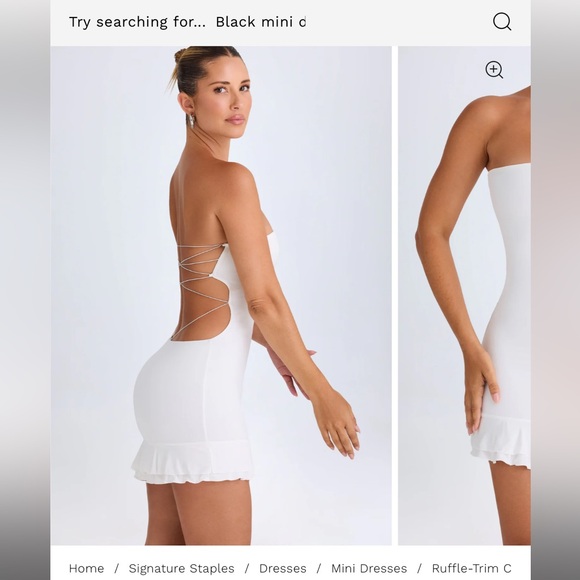 NWT Oh Polly MISA strapless bandeau open back dress - Picture 3 of 4